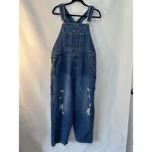 Monthorigin Overalls Distressed Denim dungarees Women’s Large ECU